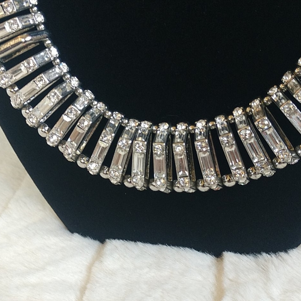 Chico's silver tone rhinestone necklace - Picture 2 of 5